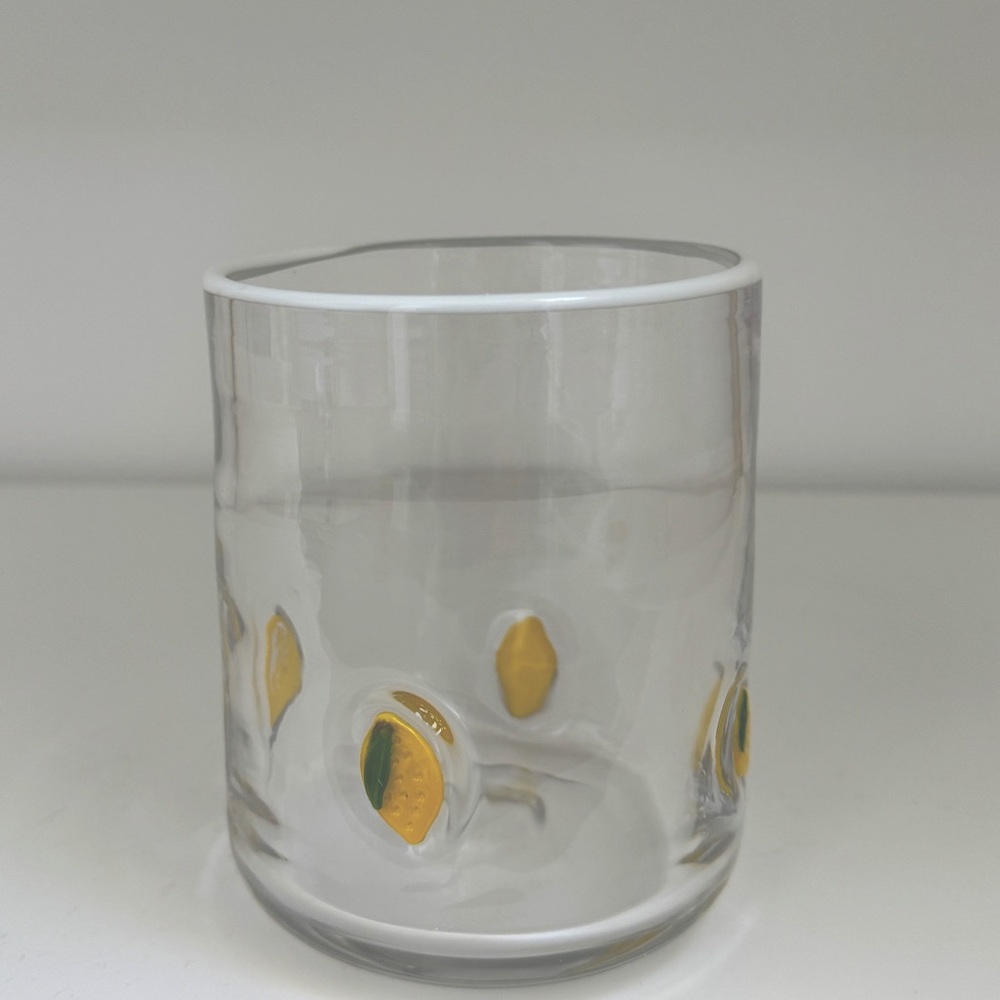 Anthropologie juice glass - lemon pattern
